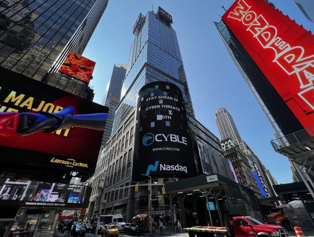 Times Square with Cyble digital billboard